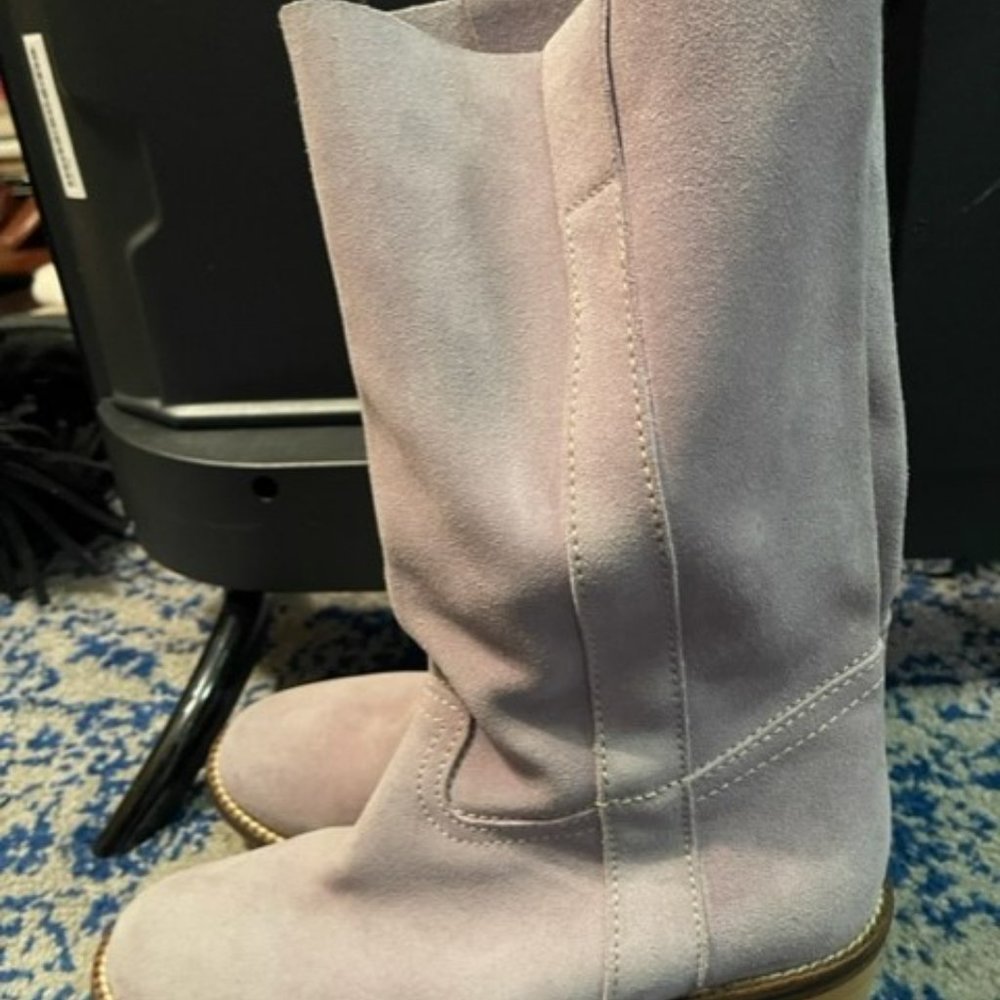 Vintage late 1990's / Y2K lavender / lilac suede western boots - Size 6 - Picture 7 of 16